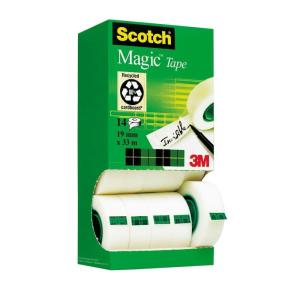 Scotch Magic Ruban Adhésif Invisible – 14 Rouleaux – 19mm x 33m – Ruban Adhésif à Usage Général pour la Réparation, l&rsquo;Etiquetage et la Fermeture de Documents(14)