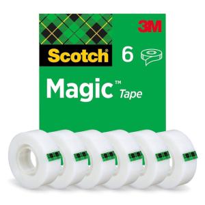 Scotch Ruban Magic – 6 Rouleaux, 19 mm x 33 m – Ruban Adhésif à Usage Général pour la Réparation, l&rsquo;Etiquetage et la Fermeture de Documents(Unique)
