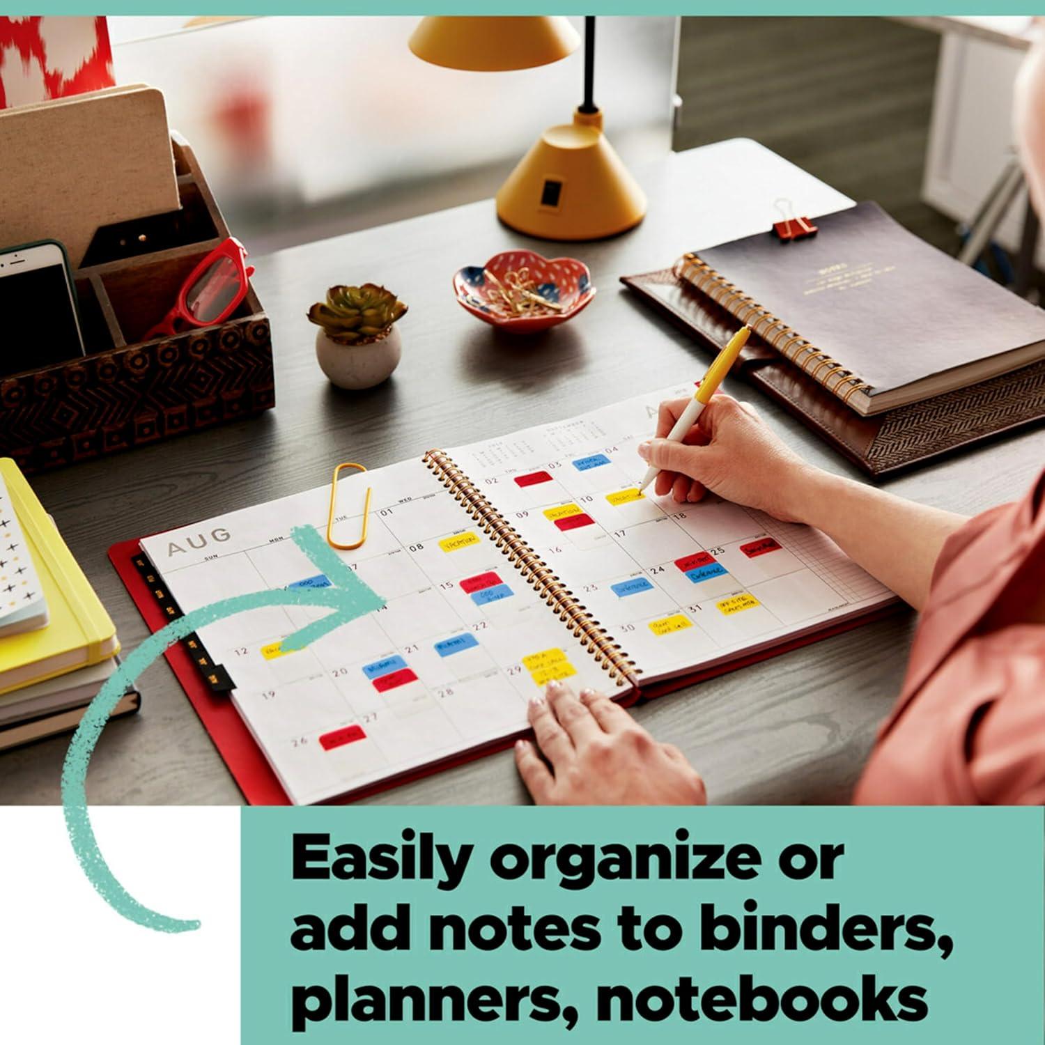 imagePostIt MarquePage Petit 100 MarquePages 119 mm x 432 mm Pour Marquer Surligner ou Codifier des Informations100 Flags