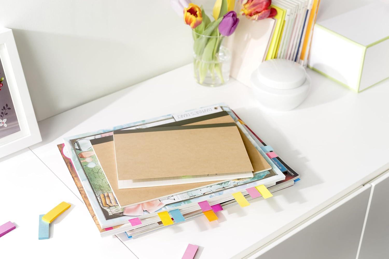 imagePostIt MarquePages En Papier Collection Poptimistic 4 Blocs 200 MarquePages 15 mm x 50 mm Pour Marquer Surligner ou Codifier des Information104 x 6 mm