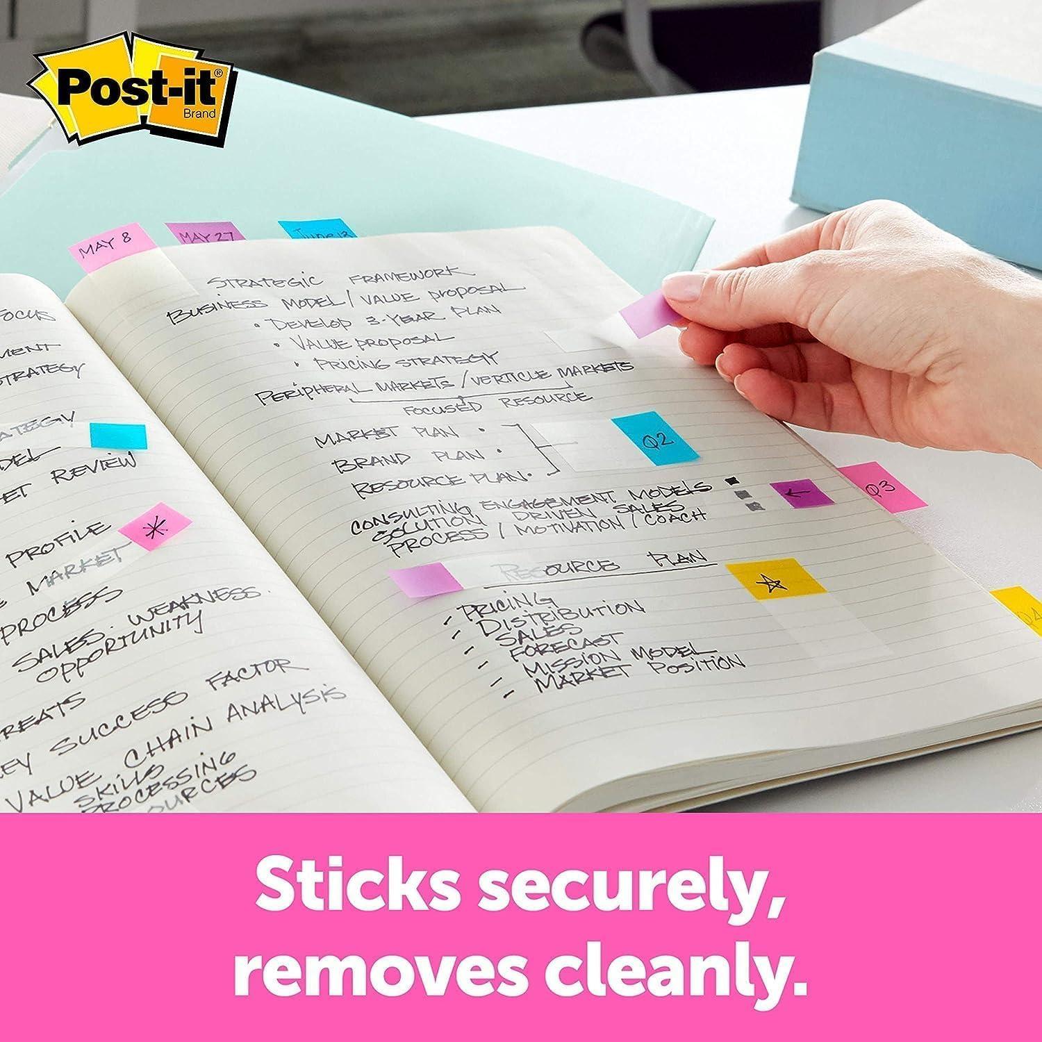 imagePostIt MarquePages Moyen 50 MarquePages 254 mm x 432 mm Bleu Pour Marquer Surligner ou Codifier des InformationsBleu