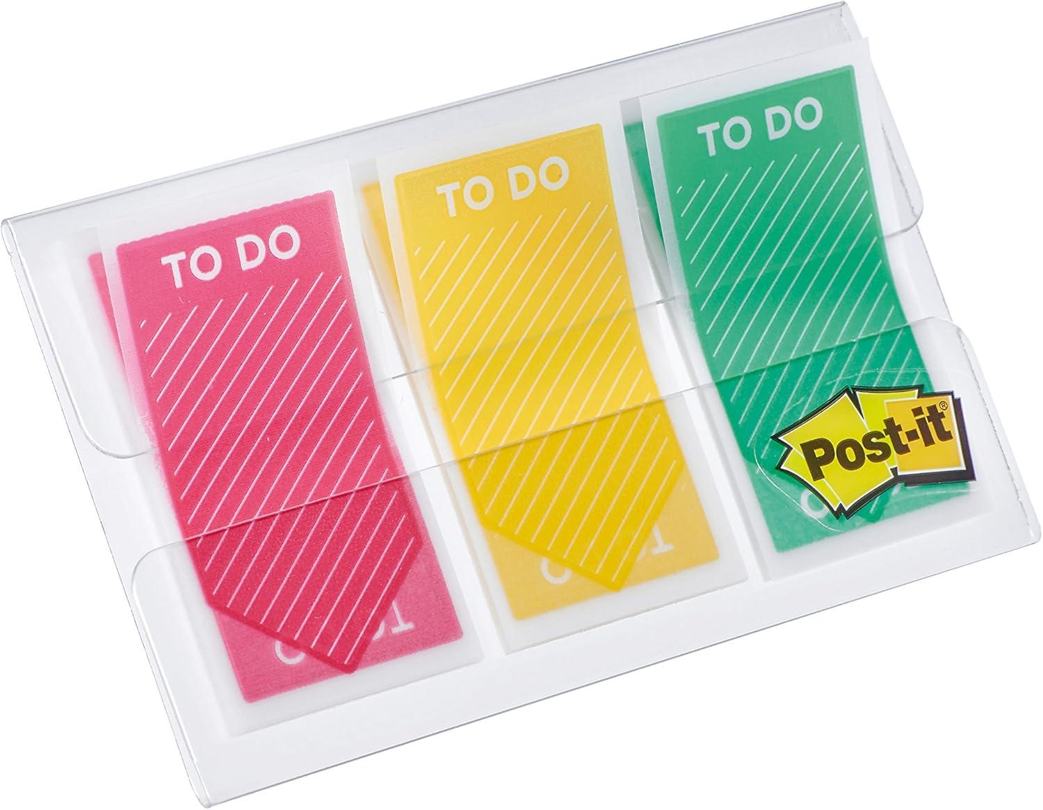 imagePostIt MarquePages Petit 100 MarquePages 119 mm x 432 mm Orange Violet Bleu et Vert Pour Marquer Surligner ou Codifier des InformationsRouge