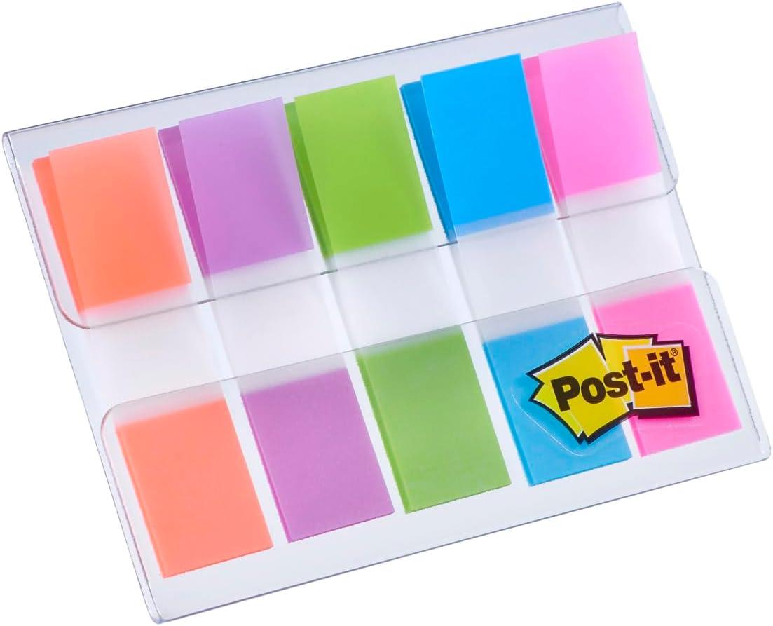 imagePostIt MarquePages Petit 100 MarquePages 119 mm x 432 mm Orange Violet Bleu et Vert Pour Marquer Surligner ou Codifier des InformationsVert