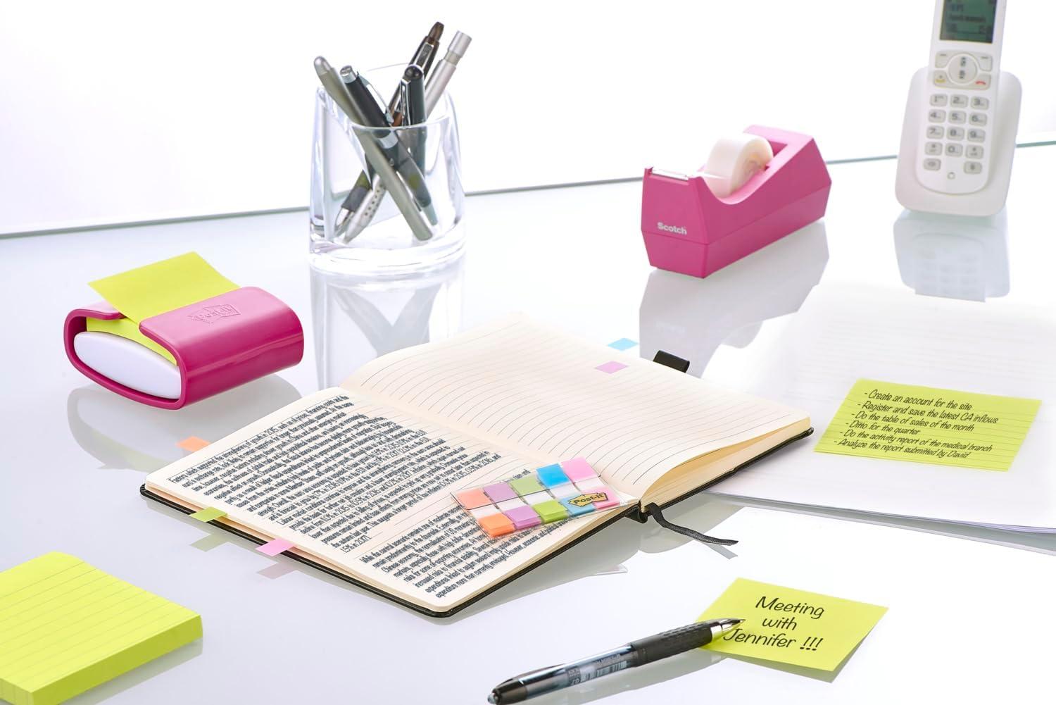 imagePostIt MarquePages Petit 100 MarquePages 119 mm x 432 mm Orange Violet Bleu et Vert Pour Marquer Surligner ou Codifier des InformationsVert