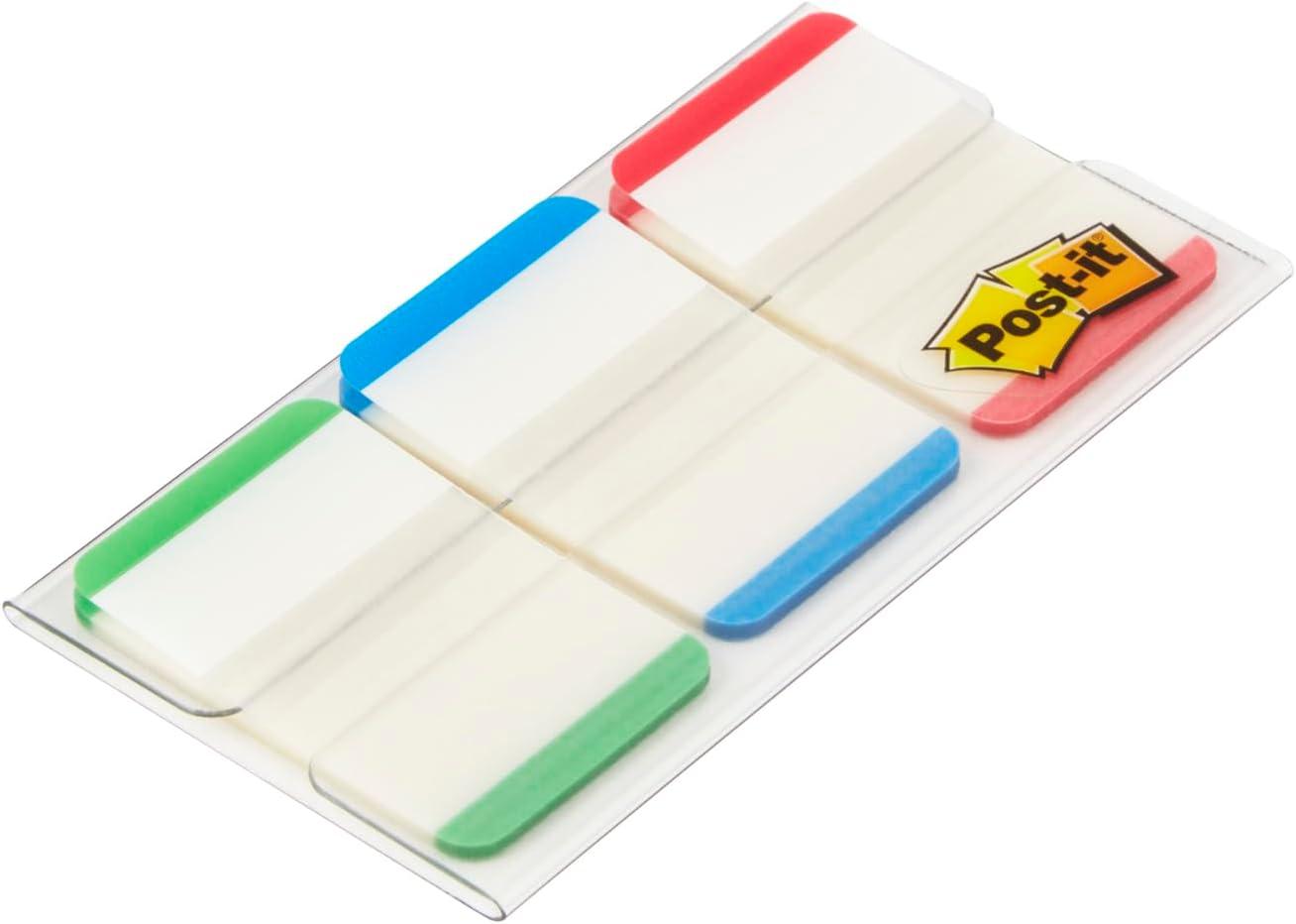 imagePostIt MarquePages Rigides Moyen 66 Onglets 254 mm x 381 mm Rouge Bleu et Vert Pour Marquer Surligner ou Codifier des InformationsBleu