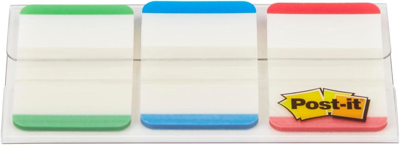 imagePostIt MarquePages Rigides Moyen 66 Onglets 254 mm x 381 mm Rouge Bleu et Vert Pour Marquer Surligner ou Codifier des InformationsBleu
