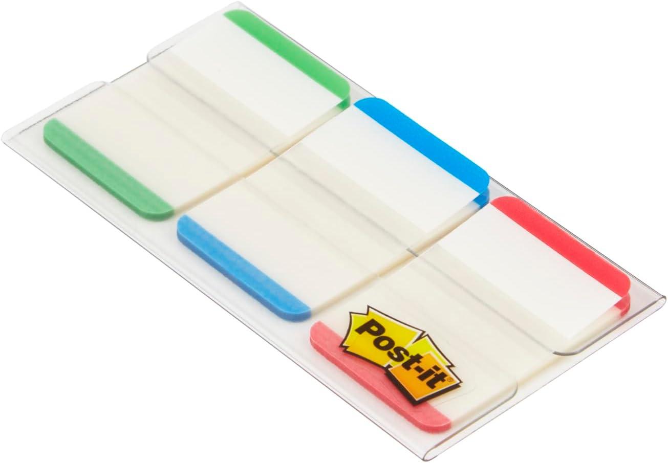 imagePostIt MarquePages Rigides Moyen 66 Onglets 254 mm x 381 mm Rouge Bleu et Vert Pour Marquer Surligner ou Codifier des InformationsBleu