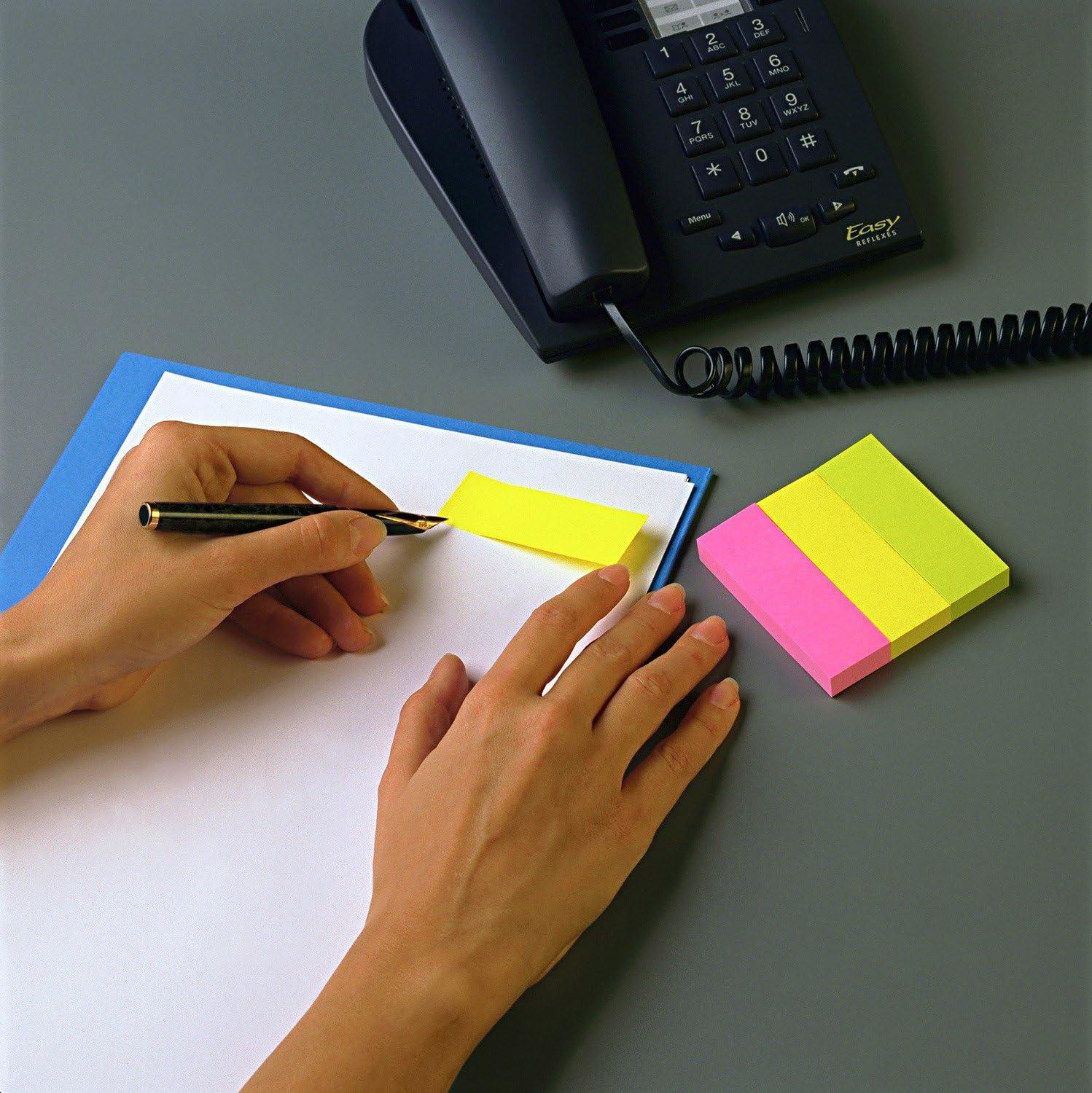 imagePostit MarquePages En Papier Ultra Couleurs 4 Blocs 20 mm x 38 mm 50 Feuilles par Bloc Pour Marquer Surligner ou Codifier des InformationsJaune