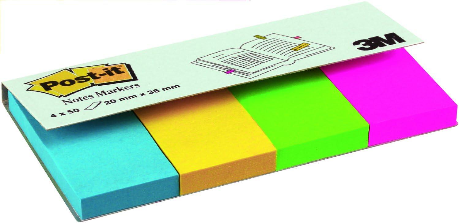 imagePostit MarquePages En Papier Ultra Couleurs 4 Blocs 20 mm x 38 mm 50 Feuilles par Bloc Pour Marquer Surligner ou Codifier des InformationsJaune