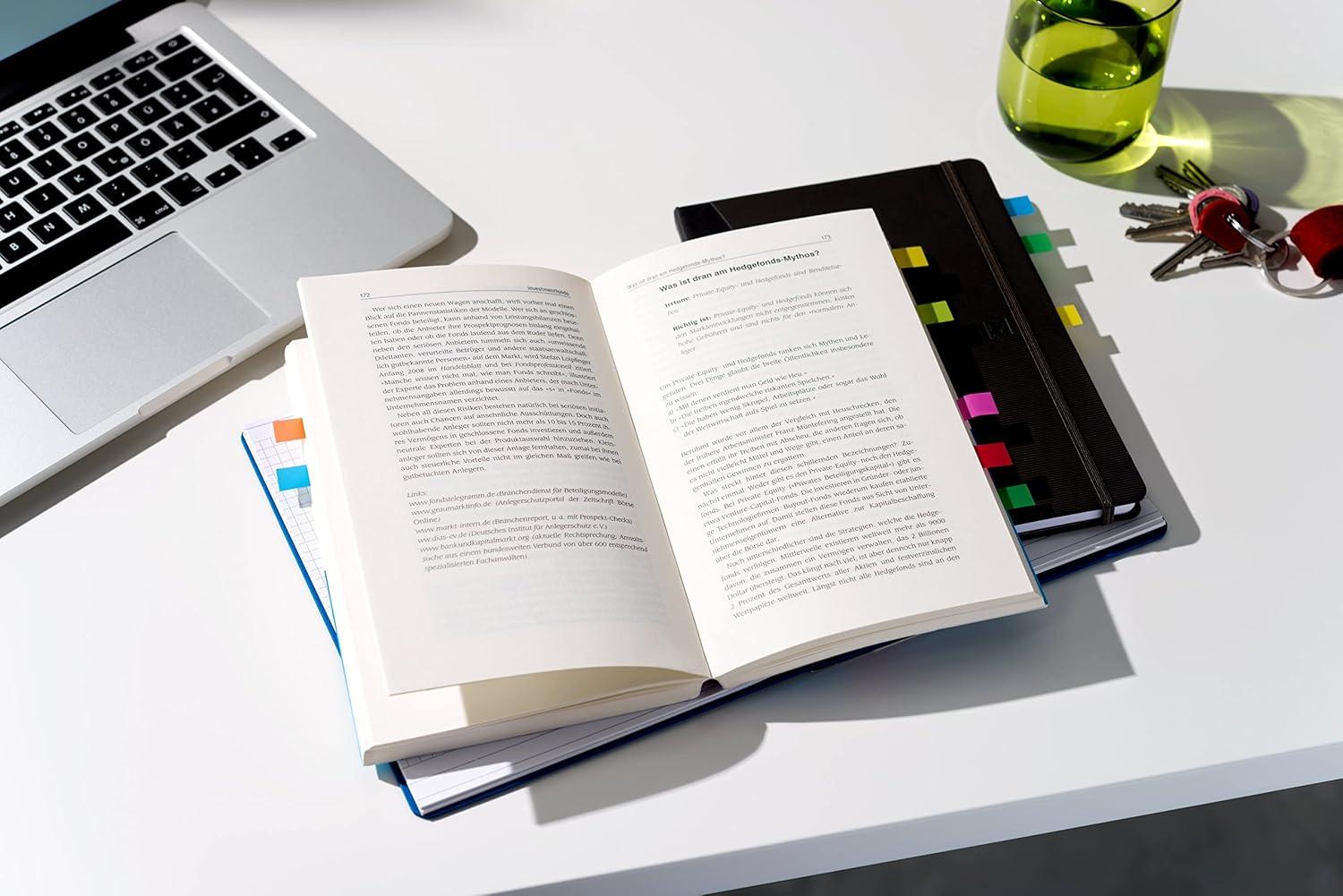imagePostit MarquePages Petit Pack Promo de 4 Blocs 2 Gratuits 35 MarquePages par Dvidoir Pour Marquer Surligner ou Codifier des InformationsBote
