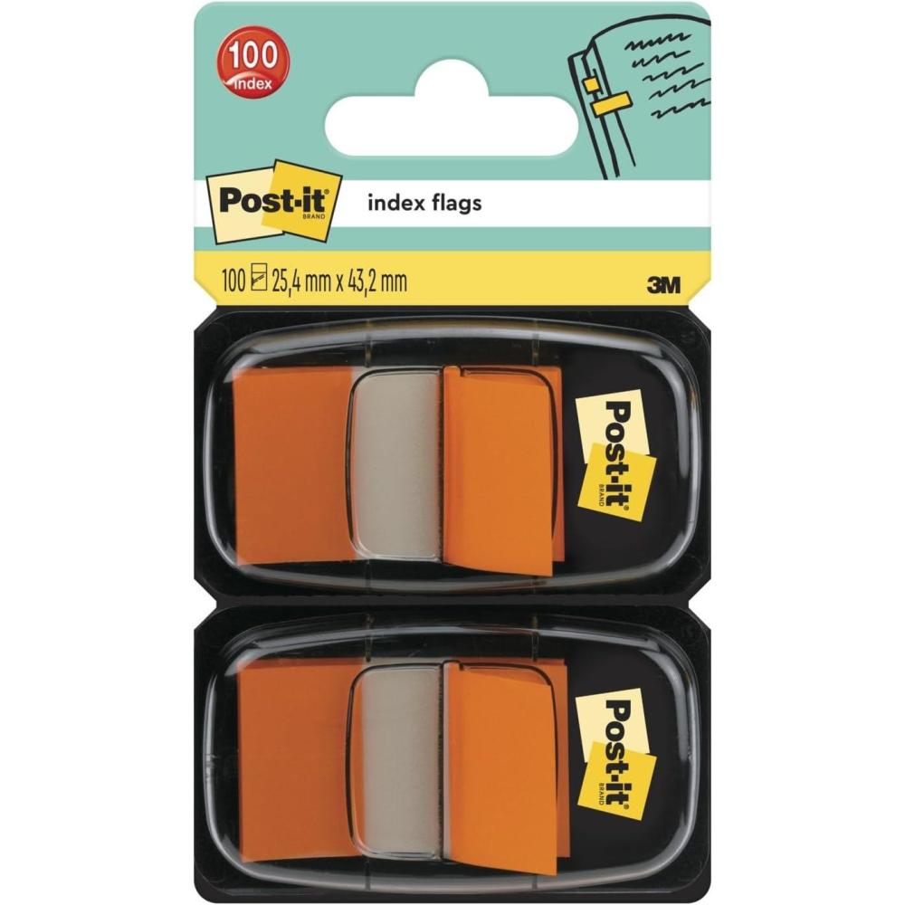 imagePostit MarquePages Moyen Orange 100 MarquePages 254 mm x 432 mm Pour Marquer Surligner ou Codifier des InformationsOrange