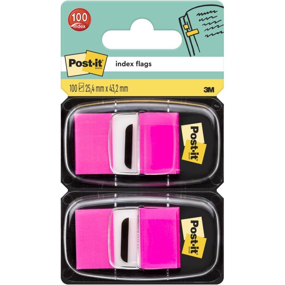 imagePostit MarquePages Moyen Rose 100 MarquePages 254 mm x 432 mm Pour Marquer Surligner ou Codifier des InformationsRose