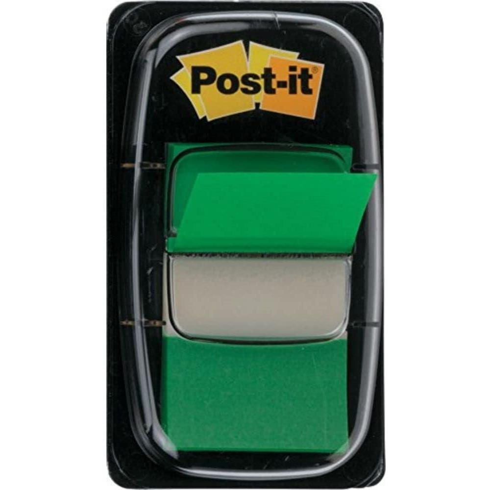 imagePostit MarquePages Moyen dans un Dvidoir en Plastique Rouge 50 MarquePages 254 mm x 432 mm Pour Marquer Surligner ou Codifier des InformationsVert