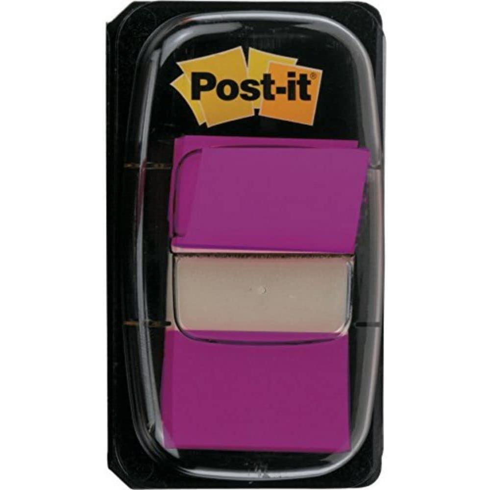 imagePostit MarquePages Moyen dans un Dvidoir en Plastique Rouge 50 MarquePages 254 mm x 432 mm Pour Marquer Surligner ou Codifier des InformationsViolet