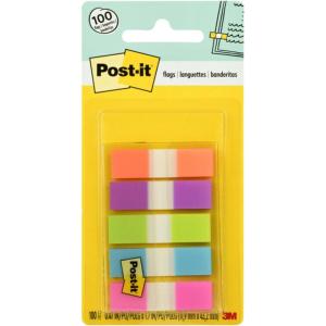 Post-It Marque-Page, Petit, 100 Marque-Pages (11.9 mm x 43.2 mm) – Pour Marquer, Surligner ou Codifier des Informations(100 Flags)