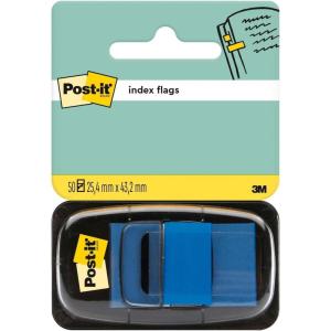 Post-It Marque-Pages, Moyen, 50 Marque-Pages (25.4 mm x 43.2 mm) Bleu – Pour Marquer, Surligner ou Codifier des Informations(Bleu)
