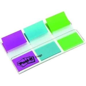 Post-It Marque-Pages, Moyen, 50 Marque-Pages (25.4 mm x 43.2 mm) Bleu – Pour Marquer, Surligner ou Codifier des Informations(multicolore)