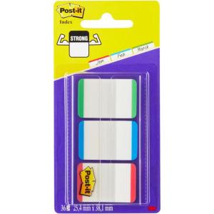 Post-It Marque-Pages Rigides, Moyen, 66 Onglets (25.4 mm x 38.1 mm) Rouge, Bleu et Vert – Pour Marquer, Surligner ou Codifier des Informations(Bleu)