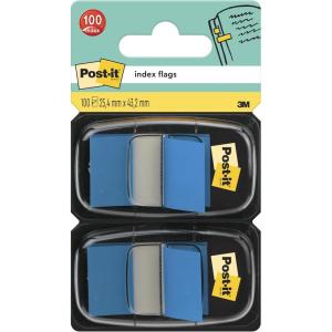 Post-it Marque-Pages, Bleu, 25.4 mm x 43.2 mm, 100 Marque-Pages – Pour Marquer, Surligner ou Codifier des Informations(bleu)
