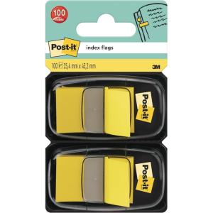 Post-it Marque-Pages, Moyen, Rouge, 100 Marque-Pages, 25.4 mm x 43.2 mm – Pour Marquer, Surligner ou Codifier des Informations(Jaune)