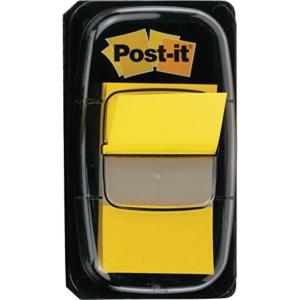 Post-it Marque-Pages Moyen dans un Dévidoir en Plastique, Rouge – 50 Marque-Pages, 25.4 mm x 43.2 mm – Pour Marquer, Surligner ou Codifier des Informations(Jaune)