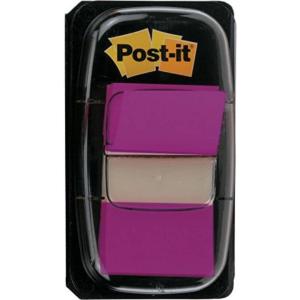 Post-it Marque-Pages Moyen dans un Dévidoir en Plastique, Rouge – 50 Marque-Pages, 25.4 mm x 43.2 mm – Pour Marquer, Surligner ou Codifier des Informations(Violet)