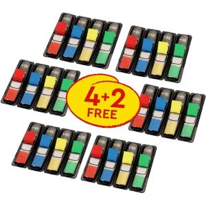 Post-it Marque-Pages, Petit, Pack Promo de 4 Blocs + 2 Gratuits, 35 Marque-Pages par Dévidoir – Pour Marquer, Surligner ou Codifier des Informations(Boîte)