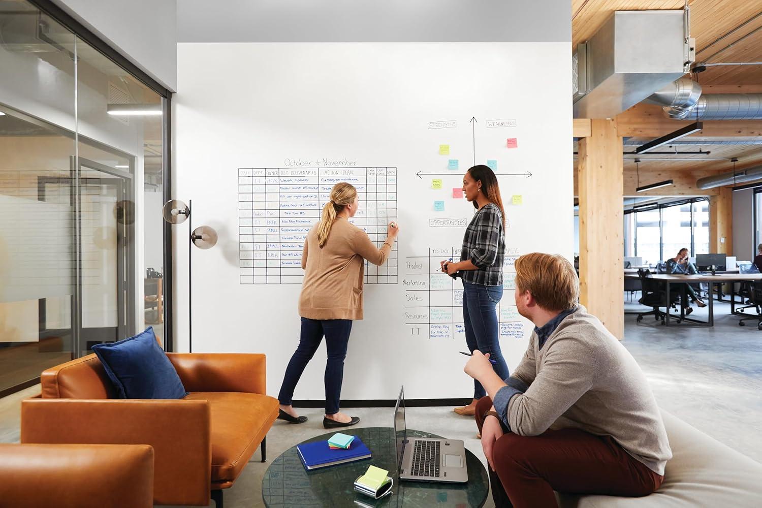 imagePostIt Tableau Easy Erase Surface Blanc 914 cm x 609 cm 1 RouleauPaquet91l x 609H cm
