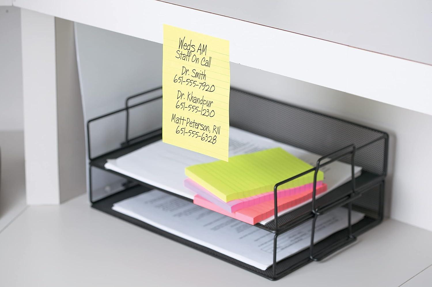 imagePostit Notes Autocollantes Grand Format XXL Jaune Canari Lignes Pack de 6 Blocs 101 mm x 152 mm 100 Feuilles par Bloc Feuillets Adhsifs pour Prise de Notes Listes de Tches et RappelsPostIt 660