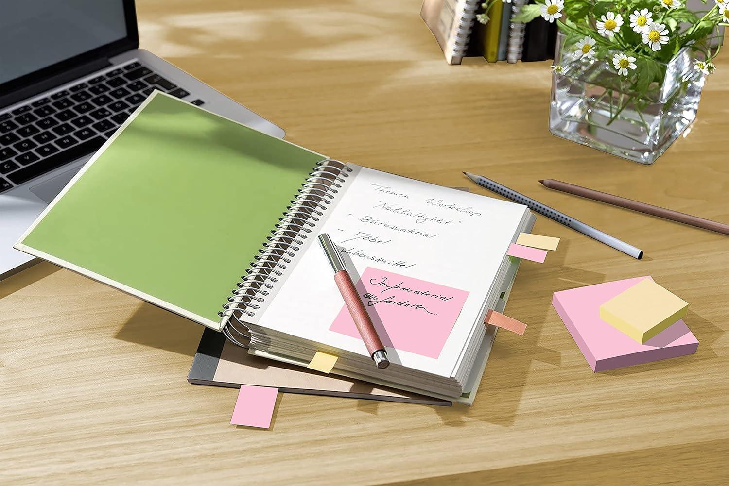 imagePostit Notes Autocollantes Super Sticky Recycls 14 Blocs 4 GRATUITS 70 Feuilles par Bloc 76 mm x 76 mm Notes Autocollantes Fabriques partir de Papier 100 RecyclBleu