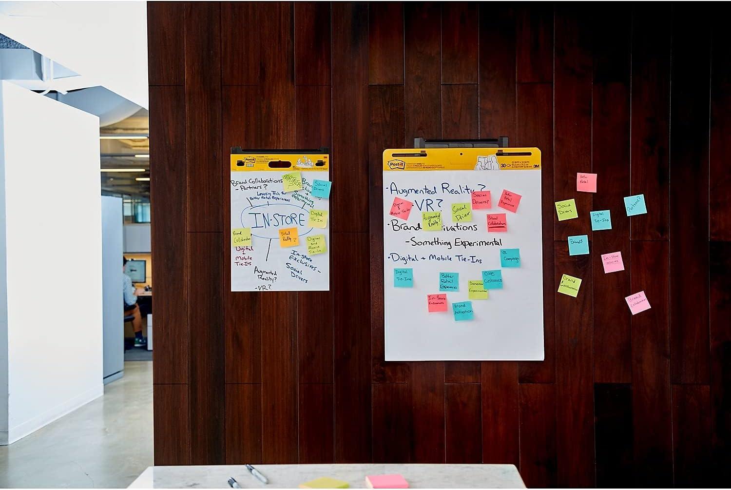 imagePostit Super Sticky Meeting Charts Pack de 1 Bloc avec 20 Feuilles 38 cm x 457 cm Couleur Blanche Paperboard Adhsif Repositionnable pour Runions et Sessions de BrainstormingMini Pad