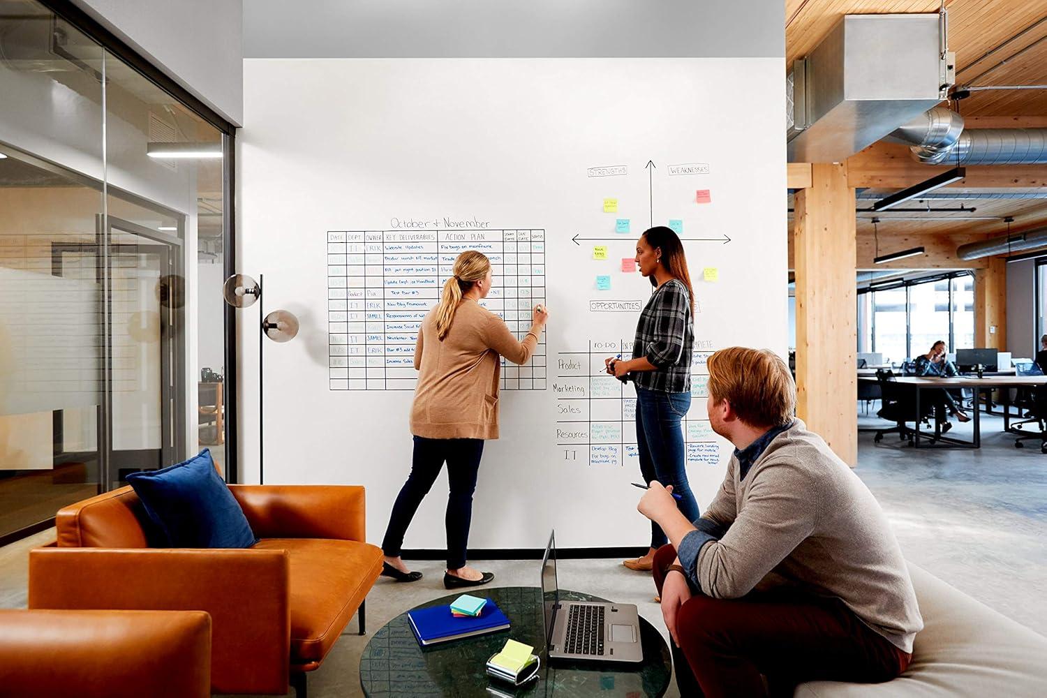 imagePostit Tableau Easy Erase Whiteboard Surface Blanc 1219 cm x 1829 cm 1 RouleauPaquet122l x 183H cm