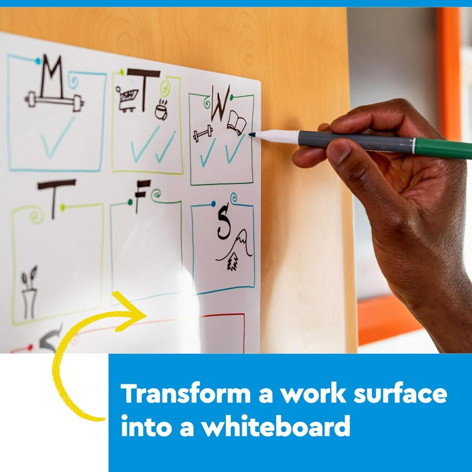 imagePostit Tableau Easy Erase Whiteboard Surface Blanc 1219 cm x 1829 cm 1 RouleauPaquet122l x 183H cm