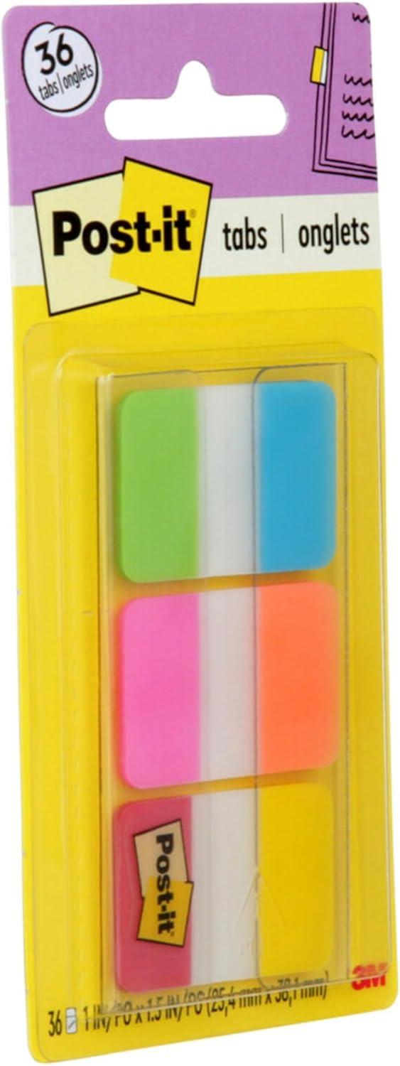 imagePostit 686PGOT Index Onglets de classement Medium Strong Rose Vert Orange Paquet de 36Assorted Bright Colors