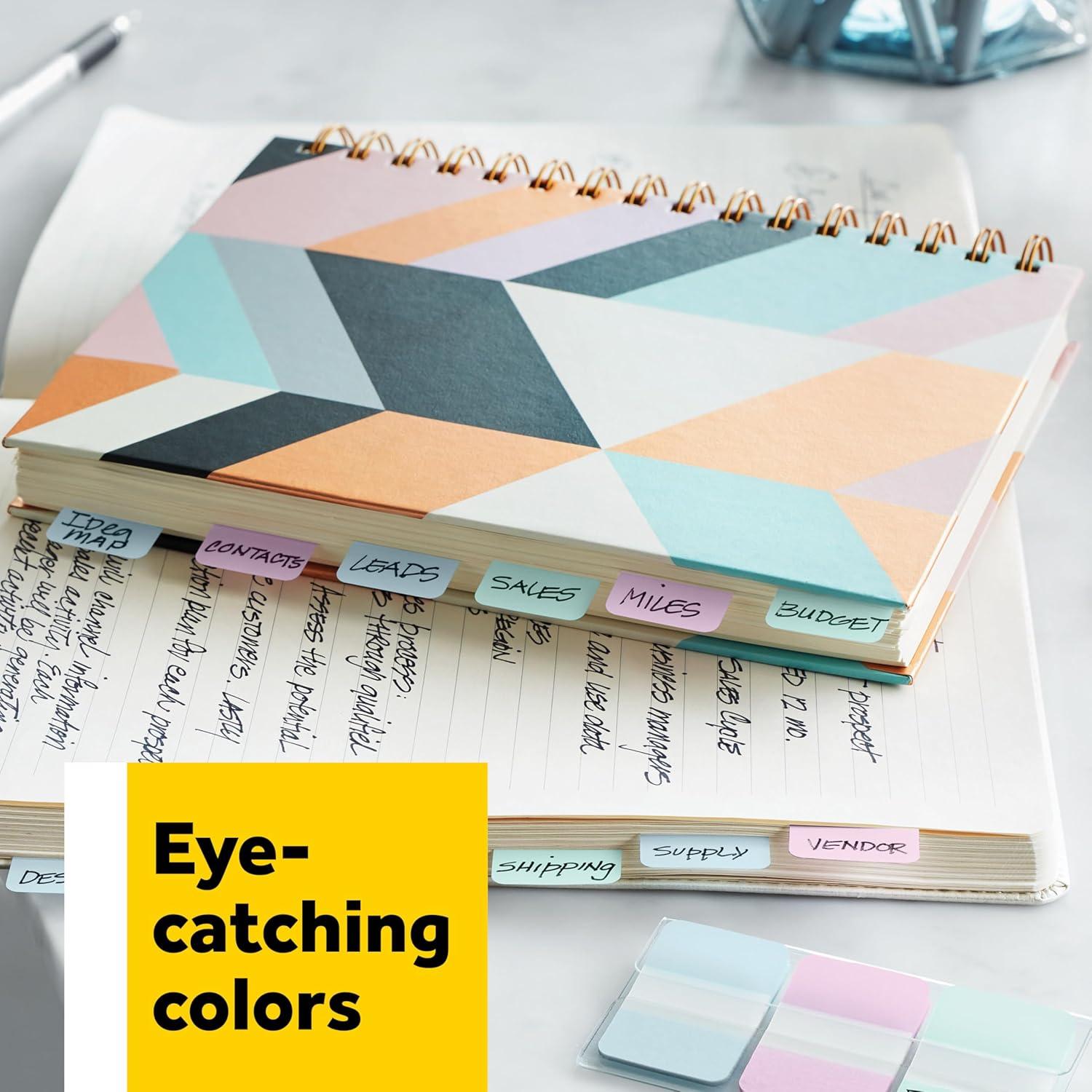 imagePostit 686PGOT Index Onglets de classement Medium Strong Rose Vert Orange Paquet de 36Assorted Bright Lined