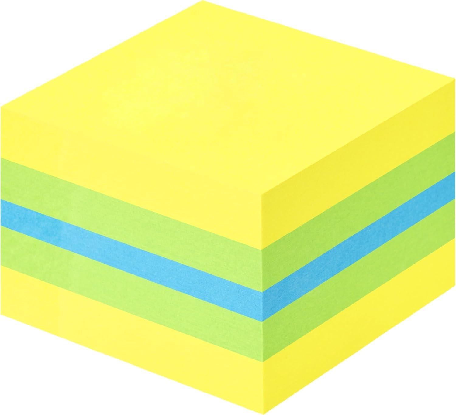 imagePostit Notes Autocollantes Mini Cube 400 Feuilles 51 mm x 51 mm Vert Bleu Jaune Feuillets Adhsifs pour Prise de Notes Listes de Tches et RappelsCitron