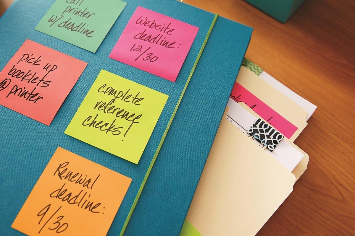 imagePostit Notes Autocollantes Mini Cube 400 Feuilles 51 mm x 51 mm Vert Bleu Jaune Feuillets Adhsifs pour Prise de Notes Listes de Tches et RappelsJaune