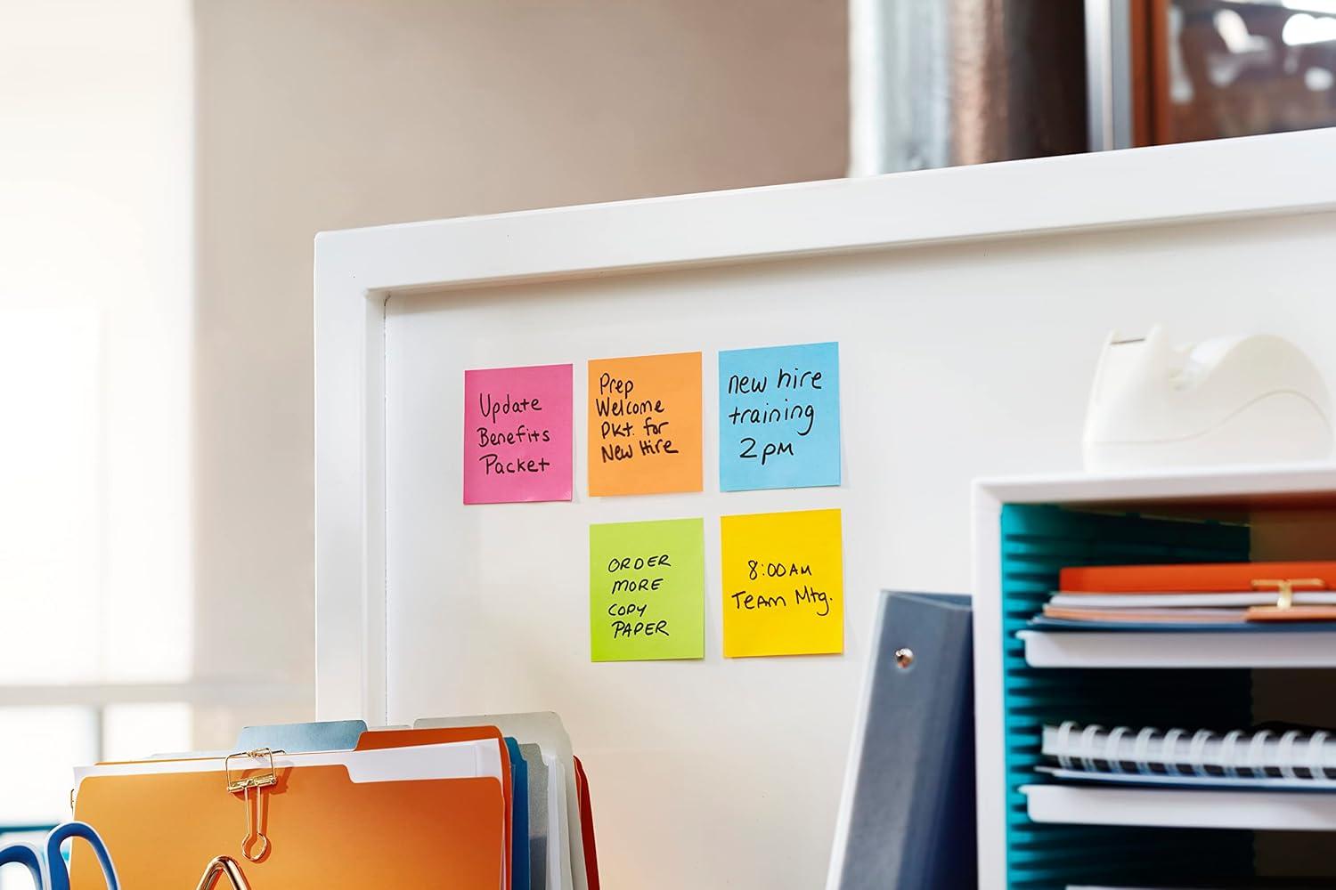 imagePostit Notes Autocollantes Super Sticky Rose Pack de 6 Blocs 90 Feuilles par Bloc 76 mm x 76 mm Feuillets Super Adhsifs pour Prise de Notes Listes de Tches et Rappels