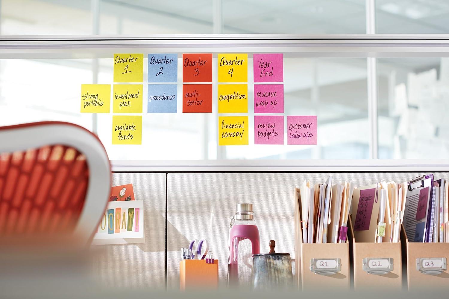 imagePostit Notes Autocollantes Super Sticky Rose Pack de 6 Blocs 90 Feuilles par Bloc 76 mm x 76 mm Feuillets Super Adhsifs pour Prise de Notes Listes de Tches et Rappels