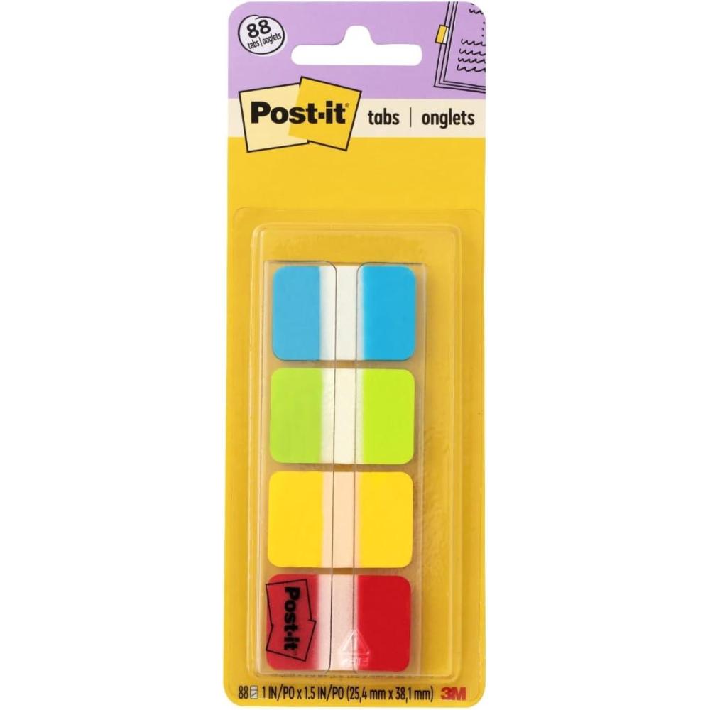imagePostit 686PGOT Index Onglets de classement Medium Strong Rose Vert Orange Paquet de 36Aqua Lime Yellow Red
