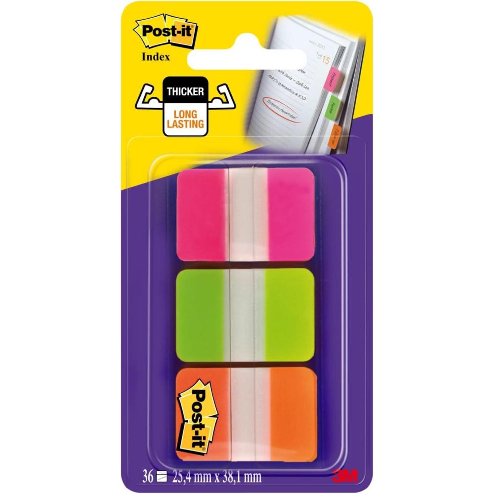 imagePostit 686PGOT Index Onglets de classement Medium Strong Rose Vert Orange Paquet de 36Orange
