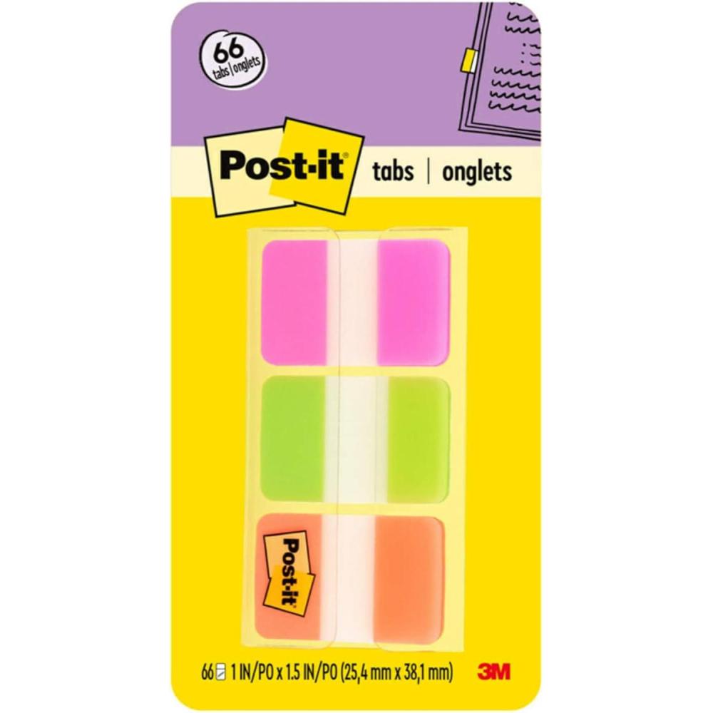 imagePostit 686PGOT Index Onglets de classement Medium Strong Rose Vert Orange Paquet de 36Vert Orange Rose