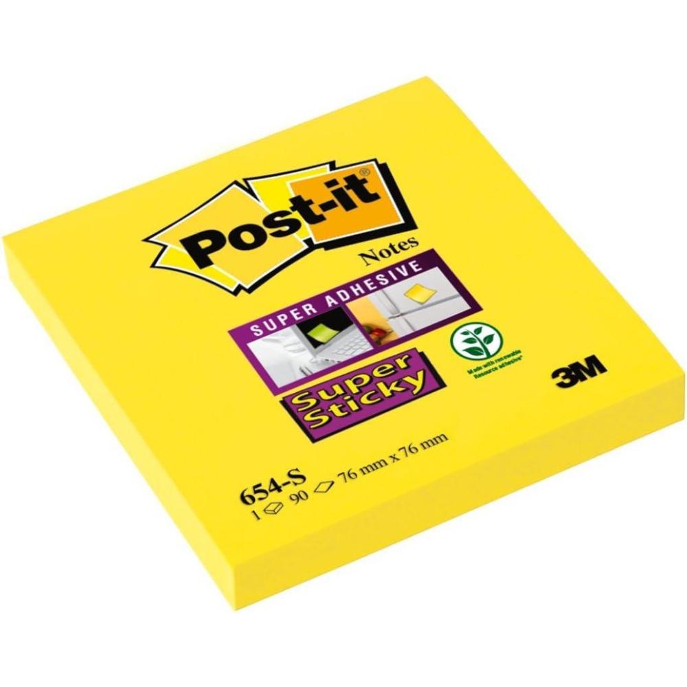 imagePostit Notes Autocollantes Super Sticky Rose Pack de 6 Blocs 90 Feuilles par Bloc 76 mm x 76 mm Feuillets Super Adhsifs pour Prise de Notes Listes de Tches et RappelsJaune