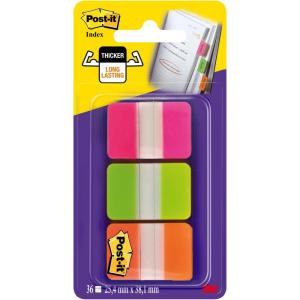 Post-it 686-PGOT Index, Onglets de classement Medium Strong, Rose, Vert, Orange (Paquet de 36)(Orange)