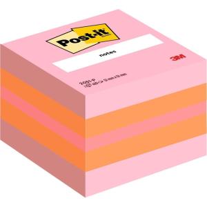 Post-it Notes Autocollantes, Mini Cube, 400 Feuilles, 51 mm x 51 mm, Vert, Bleu, Jaune – Feuillets Adhésifs pour Prise de Notes, Listes de Tâches et Rappels(Rose Néon)