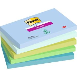 Post-it Notes Autocollantes Super Sticky, Couleurs Boost, Pack de 5 Blocs, 90 Feuilles par Bloc, 76 mm x 127 mm – Feuillets Super Adhésifs pour Prise de Notes, Listes de Tâches et Rappels(Vert)