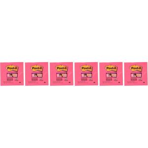 Post-it Notes Autocollantes Super Sticky, Rose – Pack de 6 Blocs, 90 Feuilles par Bloc, 76 mm x 76 mm – Feuillets Super Adhésifs pour Prise de Notes, Listes de Tâches et Rappels(Mohnrot)