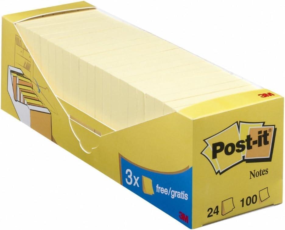 imagePostit Notes Autocollantes Jaune Pack Promotionnel 21 Blocs 3 GRATUITS 76 mm x 76 mm 100 Feuilles par Bloc 100 PEFC Feuillets Adhsifs pour Prise de Notes Listes de Tches et Rappels