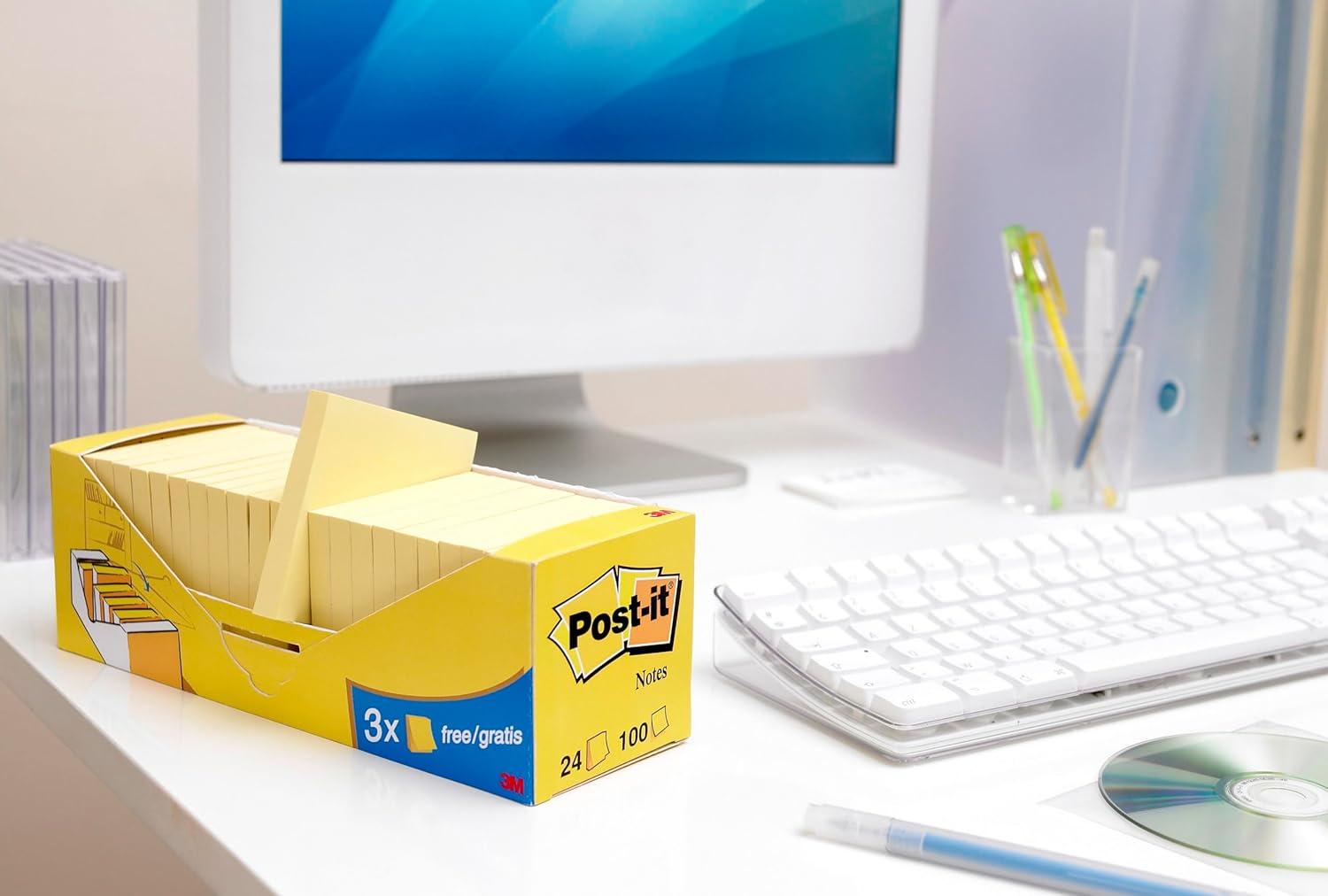 imagePostit Notes Autocollantes Jaune Pack Promotionnel 21 Blocs 3 GRATUITS 76 mm x 76 mm 100 Feuilles par Bloc 100 PEFC Feuillets Adhsifs pour Prise de Notes Listes de Tches et Rappels