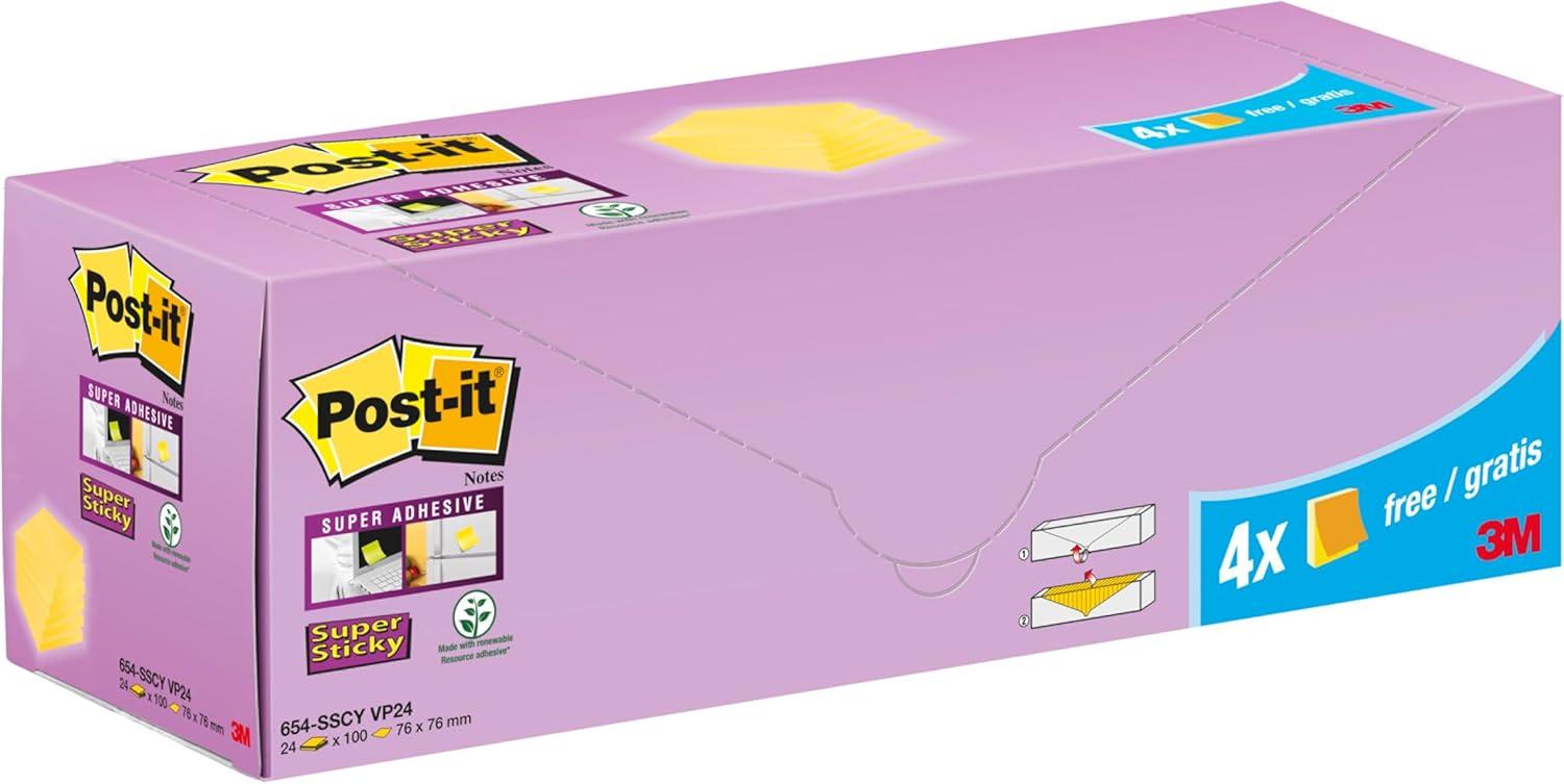 imagePostit Notes Autocollantes Pack Promo 18 Blocs 6 GRATUITS 100 Feuilles par Bloc 76 mm x 76 mm Jaune Pastel Feuillets Adhsifs pour Prise de Notes Listes de Tches et Rappels81 x 81 mm